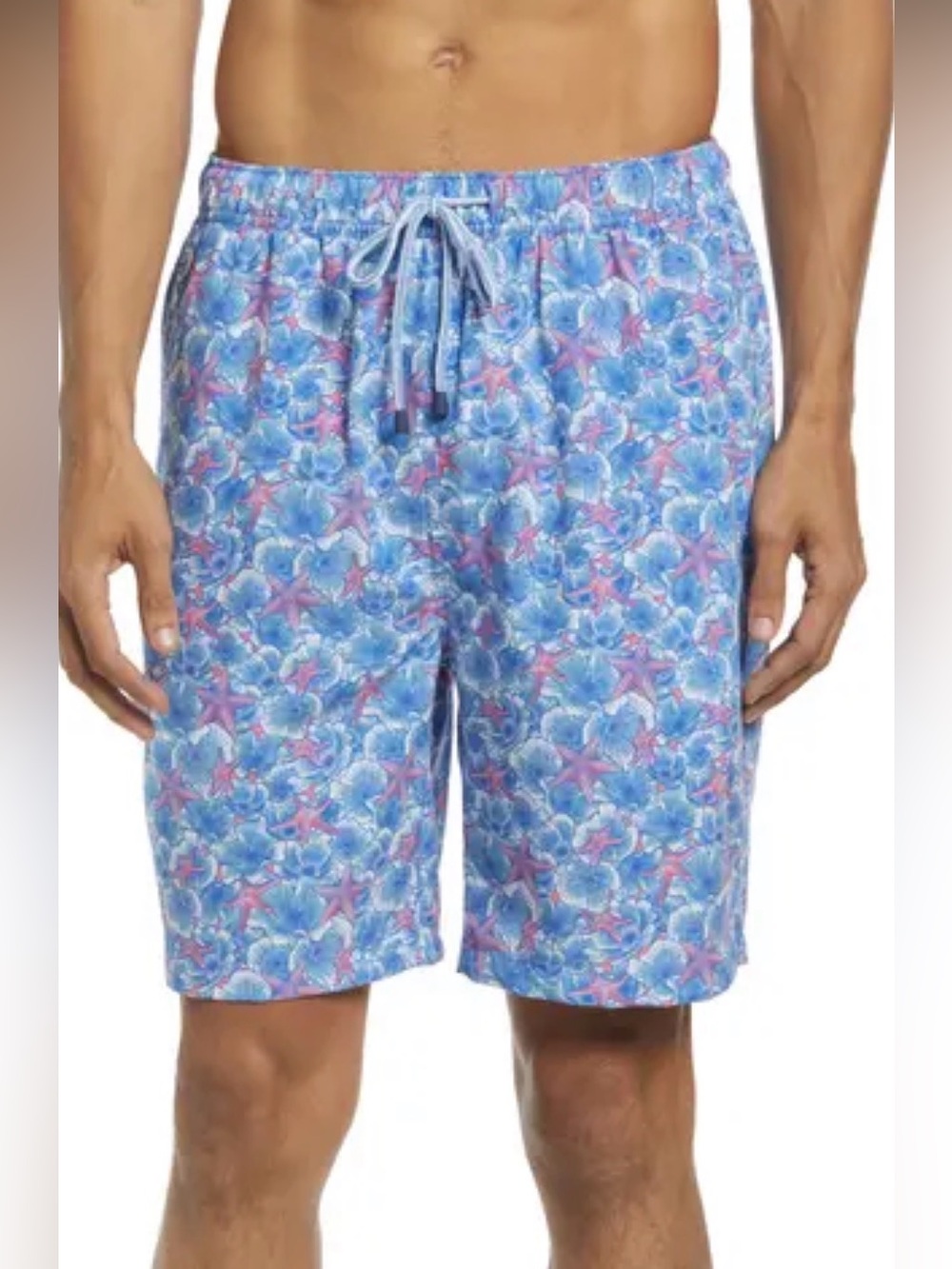 NWT Peter Millar Seaside “Baja Flpwers” swim trunks w/koozie